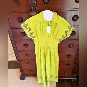 Julia Amory  Green Embroidered Dress